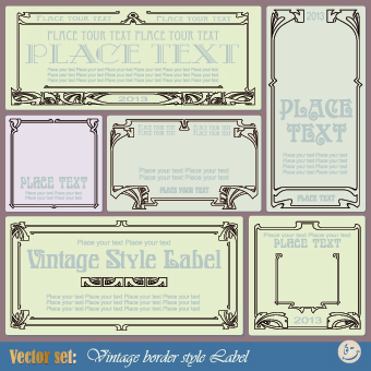 Vintage border style design vector 04