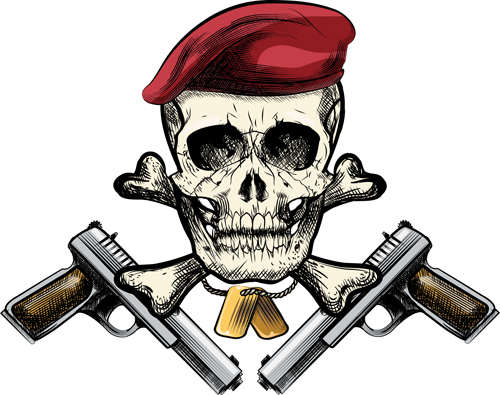Vintage skull labels creative vector 01