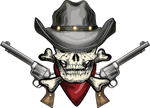 Vintage skull labels creative vector 02 Vintage skull labels creative vector 02