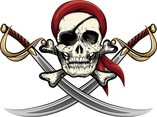 Vintage skull labels creative vector 03 Vintage skull labels creative vector 03