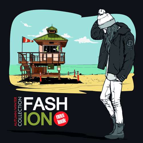Young fashion elements poster vector 01