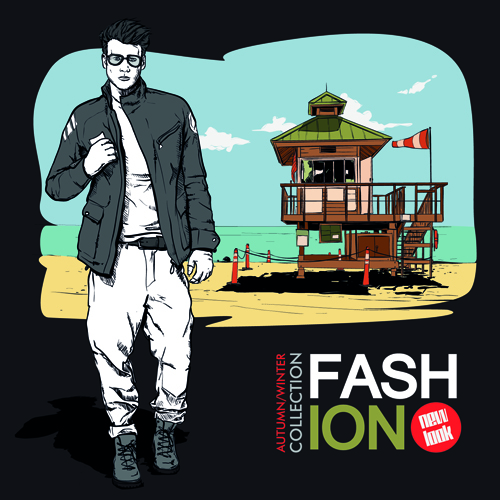 Young fashion elements poster vector 03