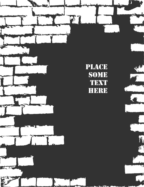 Brick wall Object backgrounds vector graphics 05