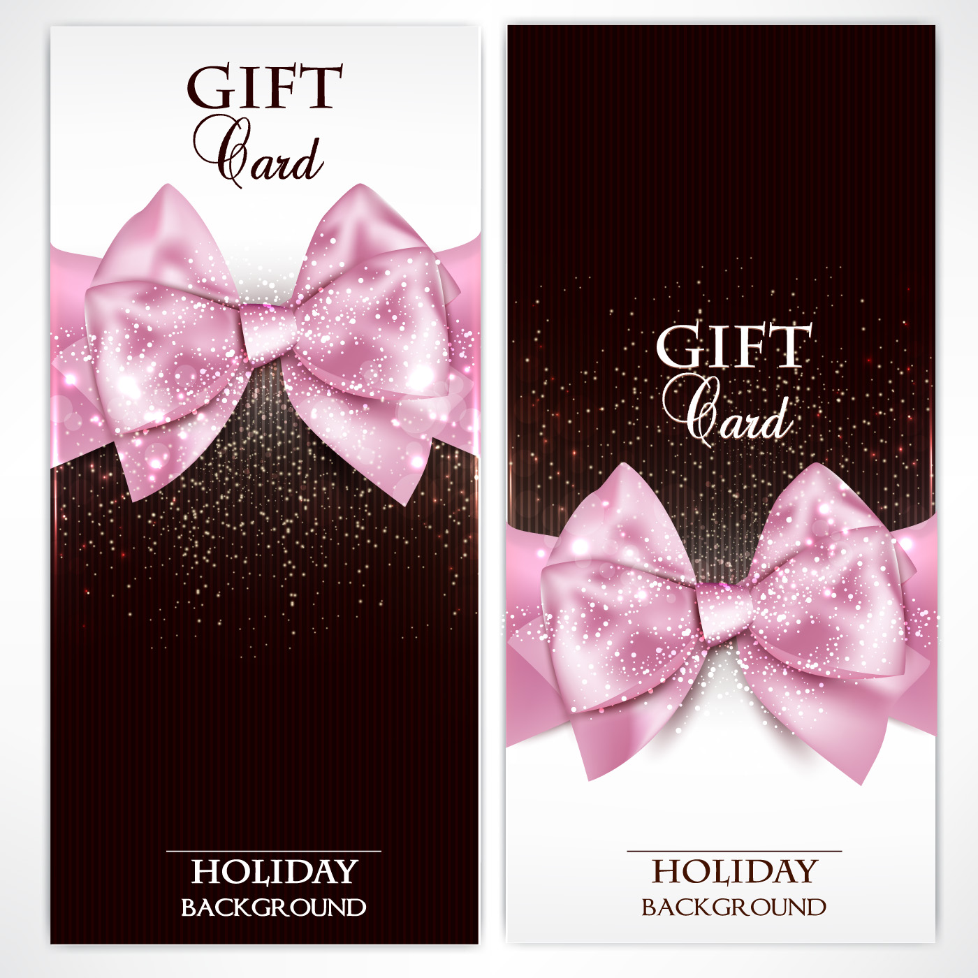 Shiny Holiday Gift Cards vector 01