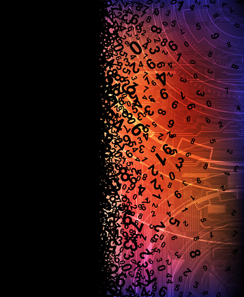 Abstract letters and numerals creative background 03