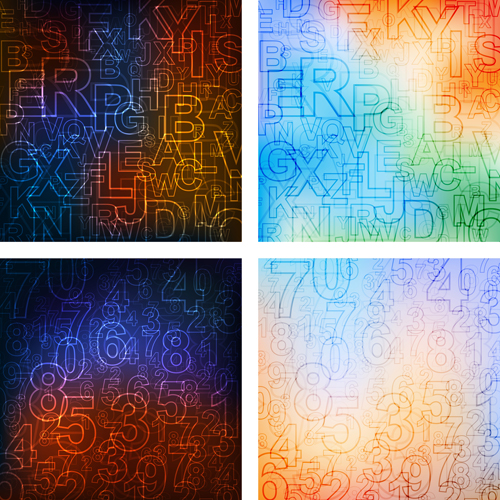 Abstract letters and numerals creative background 04