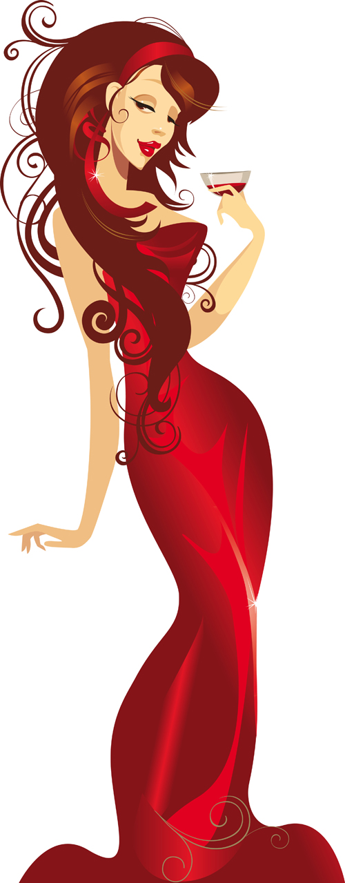red lady beautiful 