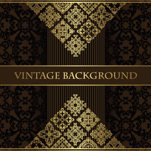 luxurious vintage backgrounds gold vector 05