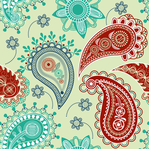 Vector paisley pattern set 03