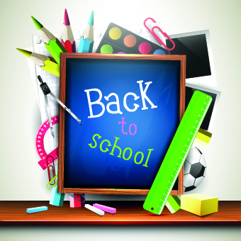Vector school design elements set 04
