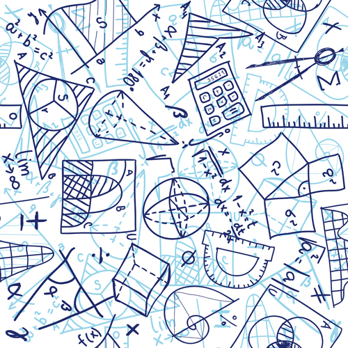 School elements vector pattern set 03
