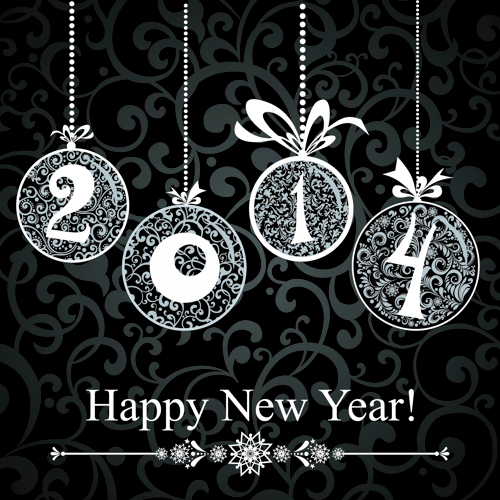 Black Style 2014 Christmas Backgrounds vector 04