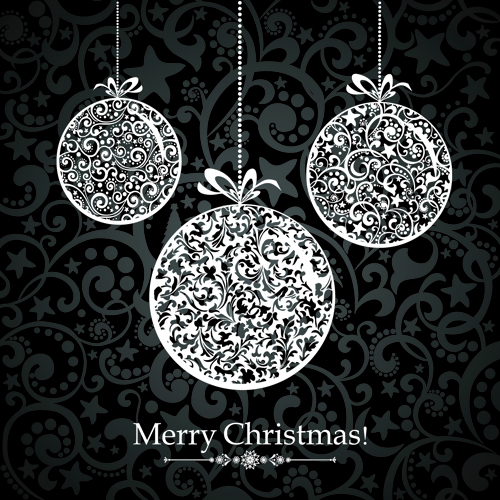 Black Style 2014 Christmas Backgrounds vector 05