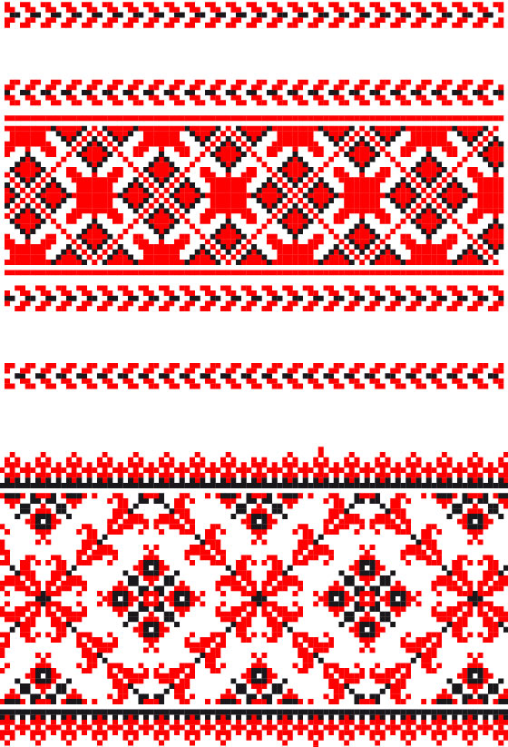 Ukraine Style Fabric ornaments vector graphics 05