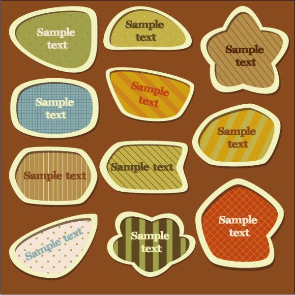 cartoon Cute Labels vector 01