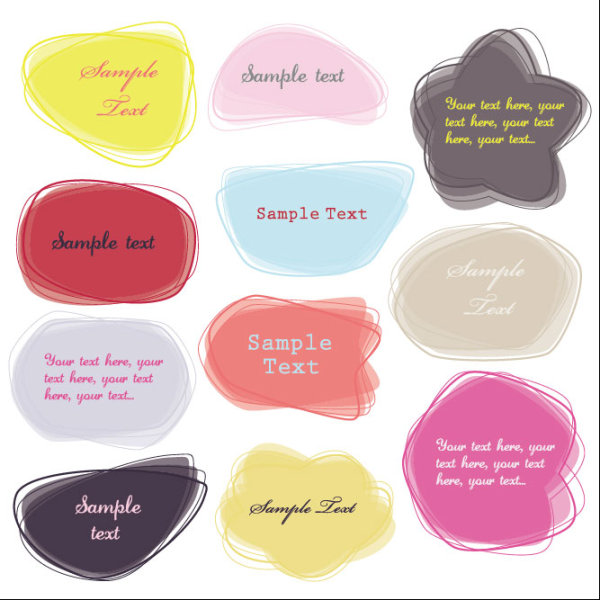 cartoon Cute Labels vector 02