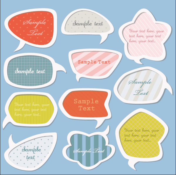 cartoon Cute Labels vector 03
