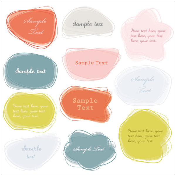 cartoon Cute Labels vector 04