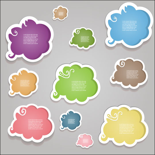 cartoon Cute Labels vector 05