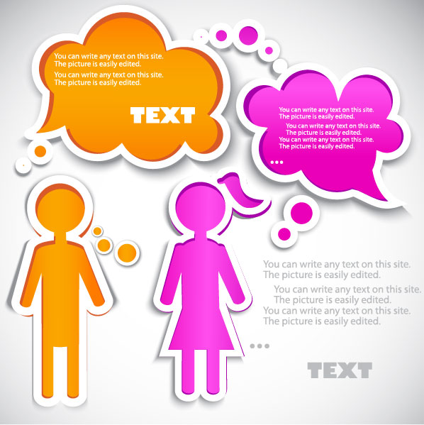 Cartoon personage Label free vector 01