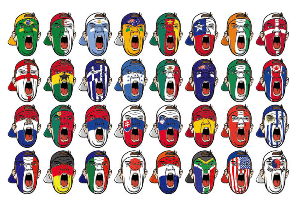 Face National flag Graffiti free vector