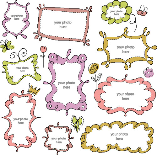 free vector cartoon Cute  Borders 01
