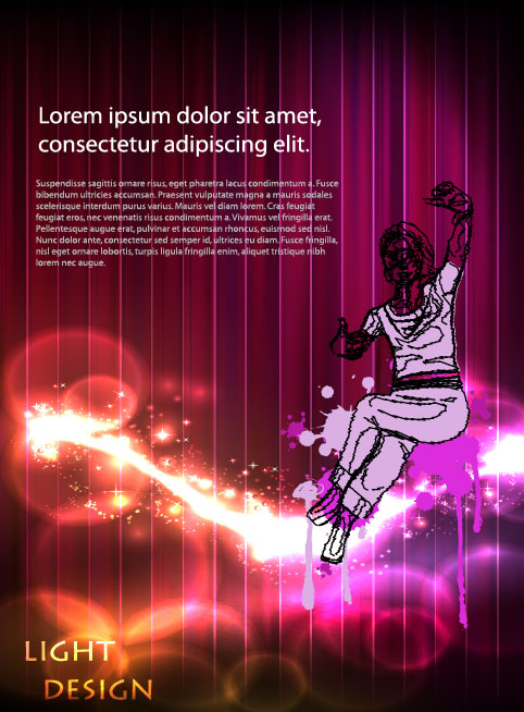 neon and people Illustrations vector 04