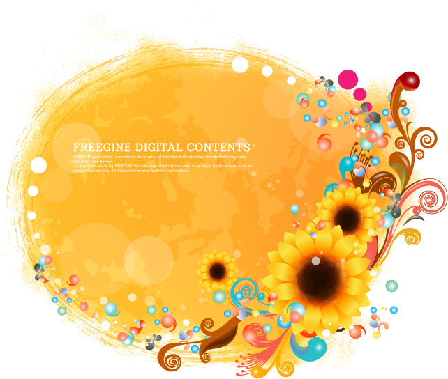 Sunflower decorative pattern background design elements