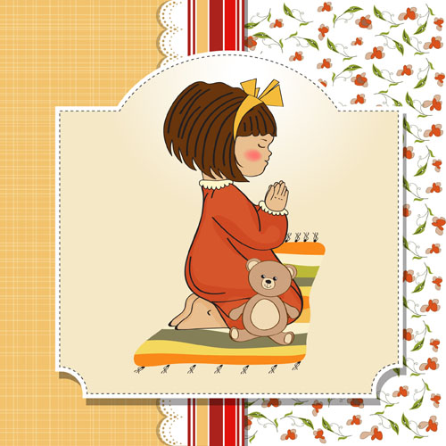 Healthy baby cards vector 01