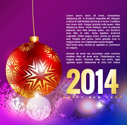2014 Happy New Year holiday vector background