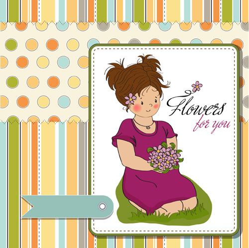 Healthy baby cards vector 03