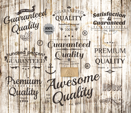 Retro label on the wood wall vector 02