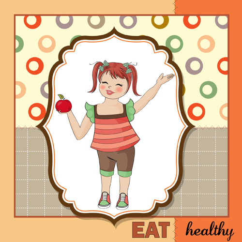 Healthy baby cards vector 04