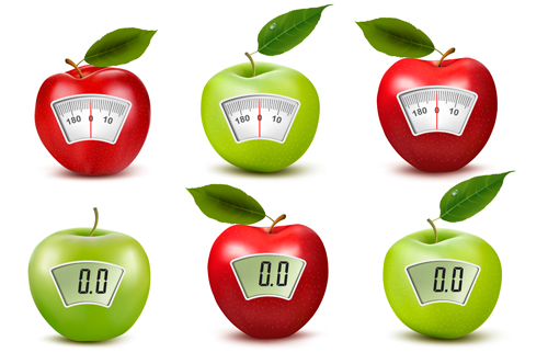 Apple with scales vector material