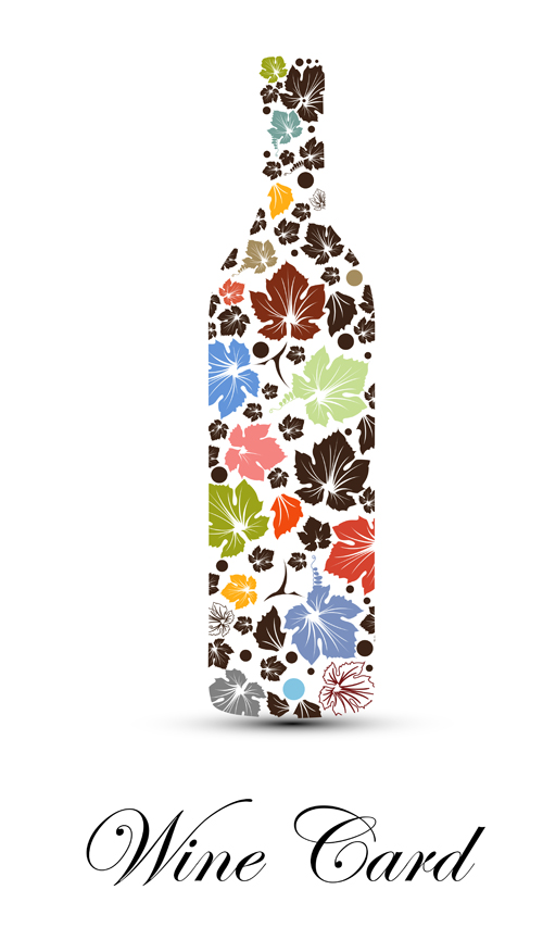 Art wine bottle background vector material 01