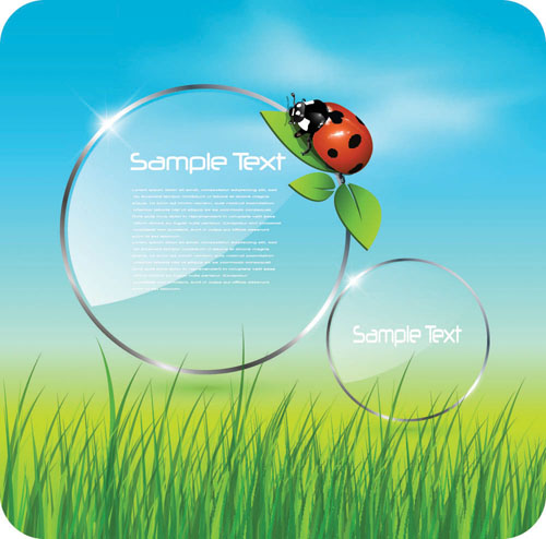 Spring green grass Background vector 01