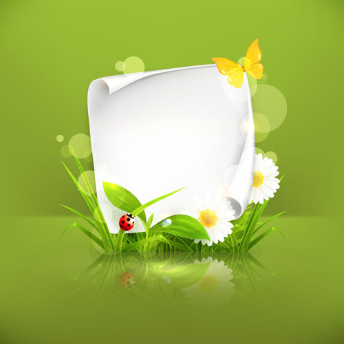 Spring green grass Background vector 02