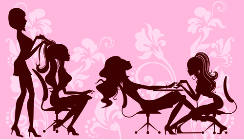 Woman with Beauty Salon vector 05