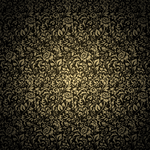 Black pattern vintage Backgrounds vector 04