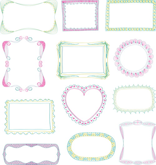 k frames design vector collection 02 Blank frames design vector collection 02