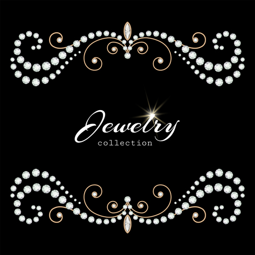 Brilliant jewelry art backgrounds vector set 04