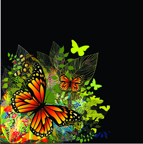 Colorful Butterflies design vector 04