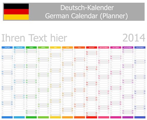 German calendar 2014 