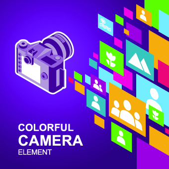 colorful background colorful camera background vector background 