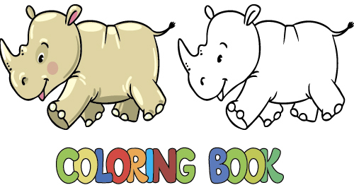 Cartoon animal coloring picture vector material 03