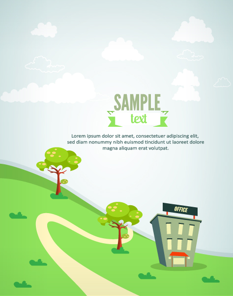 Cartoon city scenery vector 35