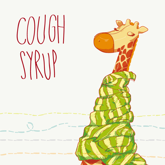 Cartoon giraffe and scarves design vector
