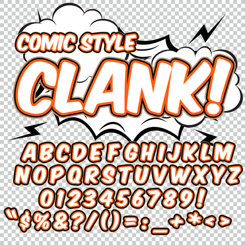 Comic styles alphabet with numbers and symbol vector set 10 Comic styles alphabet with numbers and symbol vector set 10