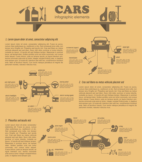 Creative car service infographics template vector 06 Creative car service infographics template vector 06
