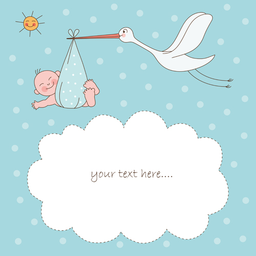 Cute baby theme background design vector set 02